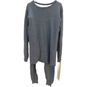 Duofold Wool Blend Base Layer Long Sleeve Shirt & Pants Set Mens Large Tall Blue